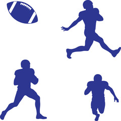 Rugby and American football icon set collection vector illustration with white background