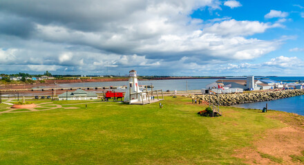 A view at the northern end of the Confederation bridge, Prince Edward Island, Canada in the fall