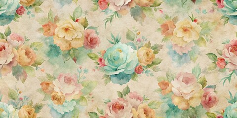 Vintage Watercolor Paper Texture Seamless Pattern Background Design