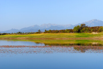 Peri dam in eastern plain of Corsica island	