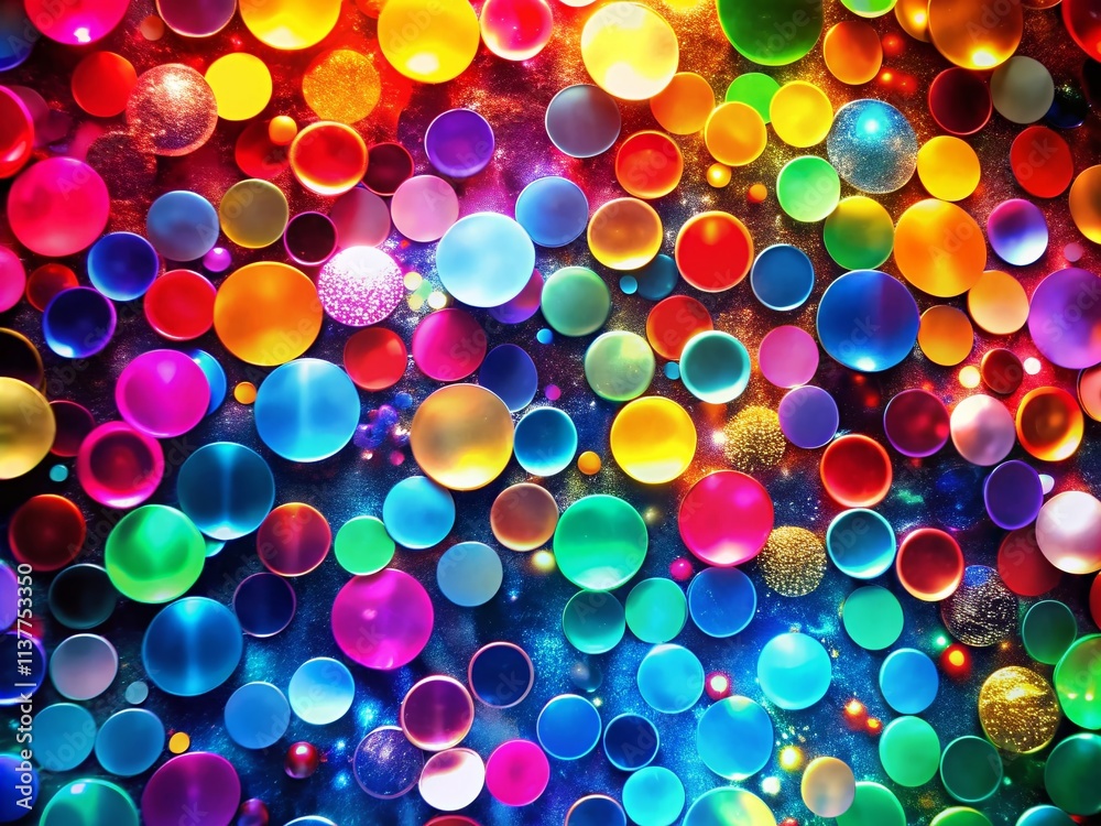 Aufkleber Vivid Shiny Circles Creating a Seamless Abstract Pattern with Ample Copy Space for Creative Design and Artistic Projects