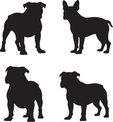 set of silhouettes dog icon set collection vector art illustration on white background