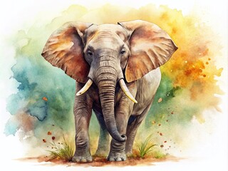 Watercolor African Elephant Illustration, Wildlife Painting, Elephant Art, Animal Portrait, Savannah Elephant,  African Animal,  Jungle Elephant,  Elephant Head,  Watercolor Animal, Wild Elephant