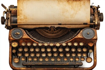 Vintage Typewriter with Blank Paper