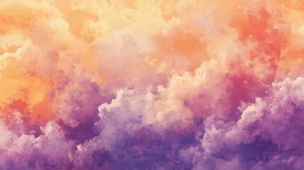 Tranquil Cloudy Sky at Sunset with Soft Hues of Orange and Purple