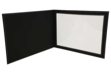 Colorful leather diploma holder. leather award board certificate and diploma frame mockup, isolated white background.