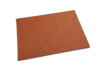 Colorful leather diploma holder. leather award board certificate and diploma frame mockup, isolated white background.