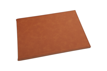 Colorful leather diploma holder. leather award board certificate and diploma frame mockup, isolated white background.