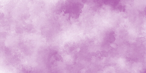 Soft and cloudy watercolor stain of purple paint texture with grunge, brush painted watercolor abstract painting background, abstract color purple texture background on black canvas with smoke.