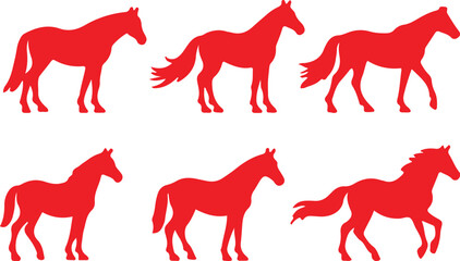 Horse icon set collection vector illustration on white background