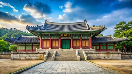 Fototapeta premium Yeongneung Royal Tomb Minimalist Photography: Joseon Dynasty Heritage, Korean History, Ancient Architecture