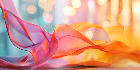 Colorful Abstract Layers of Transparent Fabric