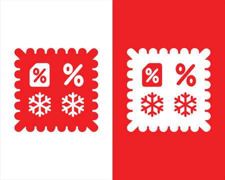 Sale Badge Featuring Snowflakes and Percentage Symbols. sale badge icon, sale discount card, discount card, winter discount card, off sale bardge.