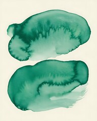 A vibrant green watercolor stain on a white background, showcasing soft, irregular, and flowing shapes, abstract watercolor hand painted background, abstract watercolor hand drawn, abstract watercolor