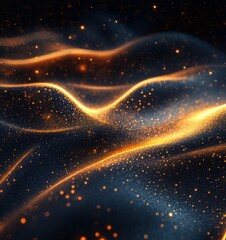 Abstract Dark Digital Background with Smooth Lines, Generative AI