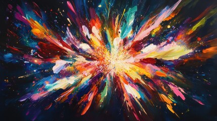 Abstract colored fireworks. Generative AI
