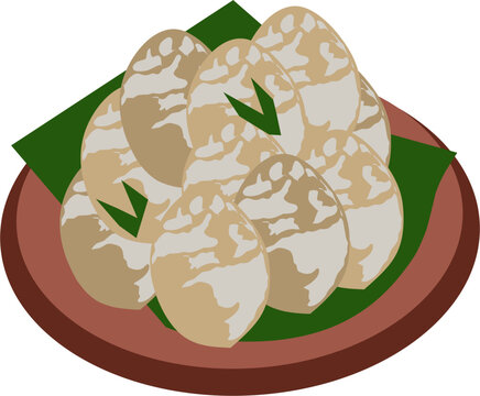 Gemblong ketan putih cake traditional Indonesian food vector clipart 