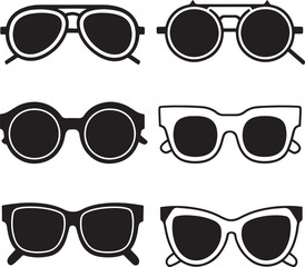 set of sunglasses silhouette icons vector illustration with white background