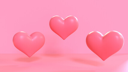 Valentine 3D Love Objects - Charming and Cute Visual Design in 4K