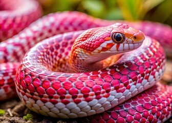 Fototapeta premium Pink Hognose Snake Candid Photo: Close-Up Reptile Portrait, Wildlife Photography, Nature Images, Serpent, Reptilian, Scales, Desert Animal, Snakes of North America
