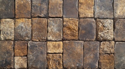 Fototapeta premium Granite cobblestone pavement. Generative AI