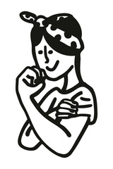 Feminist movement png sticker, strong empowered woman illustration