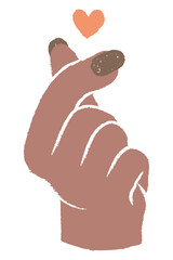 Finger heart png black hand, love sign sticker design