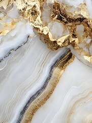 A marble-textured background in white and gold, offering a luxurious and elegant style.