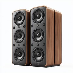Fototapeta premium Modular Speakers with Bluetooth and Voice Assistance , isolated on a white background , High quality , No blur
