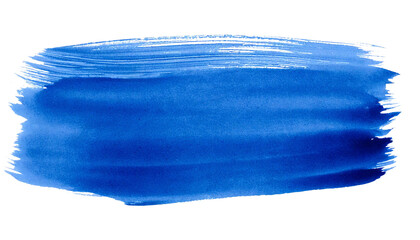 Fototapeta premium Blue Watercolor Paint Brush Stroke Isolated on White Background, Transparent PNG Background