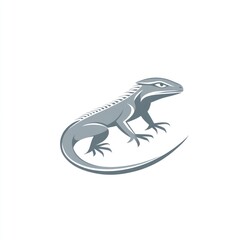Fototapeta premium Grey stylized lizard illustration.