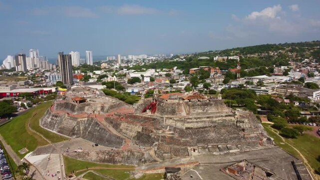 Castle view in Cartagena of Indias