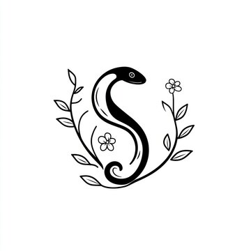 recommend clip art: Floral snake letter S design.