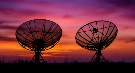 Satellite dish sky sunset