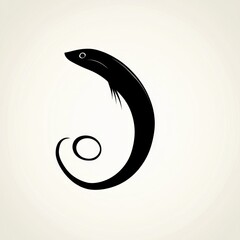 Fototapeta premium Stylized black fish forming a letter J.
