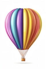 Fototapeta premium A colorful hot air balloon with a yellow and purple stripe