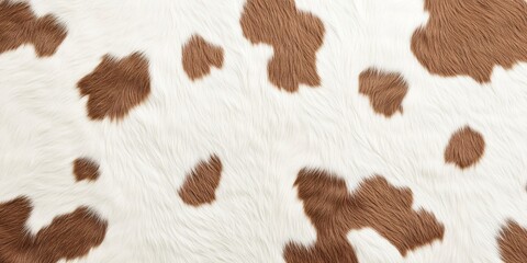 Close-up of brown and white cowhide texture with space for text