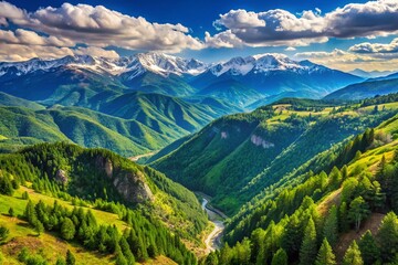 Fototapeta premium Rhodope Mountains Photography: Majestic Peaks, Scenic Views, Hiking Trails, Bulgaria, Greece, Nature Landscape