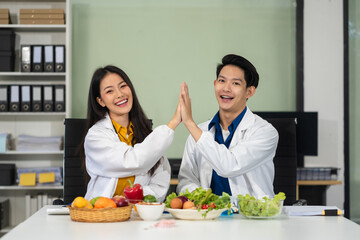 Team Microbiologists Analyzing Molecular Samples in Advanced Food Science Laboratory, Dietitian...