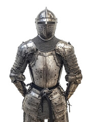 Fototapeta premium Medieval Suit of Armor, Perfect for Historical Displays, Isolated on a Transparent Background