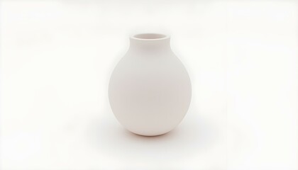 a matte ceramic vase 3D render icon with a textured surface, isolated on a white background, featuring a minimalist design create with ai