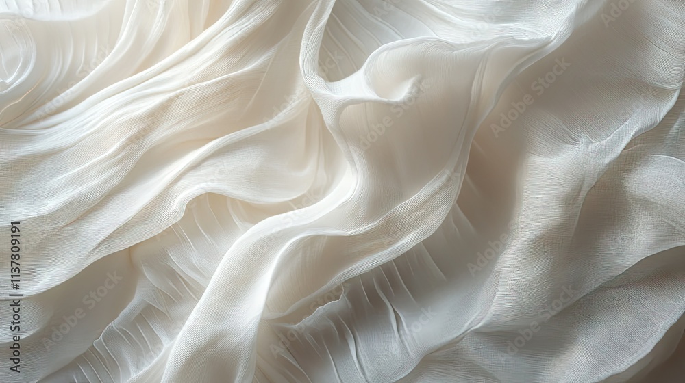 Canvas Prints a soft and airy image of wrinkled white bedding, with a focus on the interplay between light and sha