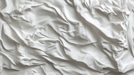 Obraz premium A wrinkled white sheet with a minimalist aesthetic, focusing on its smooth and crumpled texture interplay