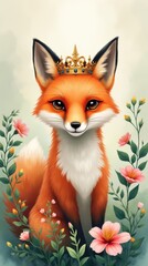Obraz premium Majestic Fox Queen Phone Wallpaper