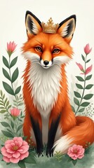 Obraz premium Majestic Fox Queen Phone Wallpaper