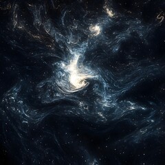 Obraz premium A dark void filled with interconnected glowing digital pathways, forming a high-tech neural network.