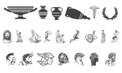 Ancient greek icon. greek deco and pillar icon