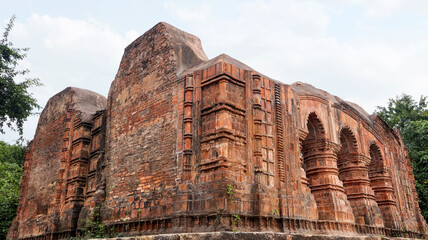 Historic Jungle Temple ruins hidden within the forested area of Garh Panchkot, Purulia, West Bengal, India.