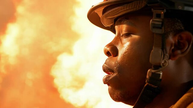 Courage under fire: firefighter in intense blaze battle