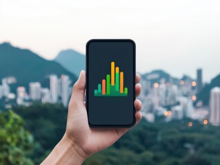 digital transformation concept. An app interface showing real-time analytics for monitoring technology adoption rates, digital transformation technology adoption, data visualization